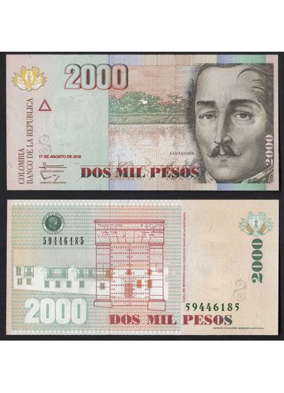 COLOMBIA 2000 Pesos 2006-12 Fior di Stampa